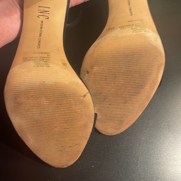 INC Size 9 International Concepts Elegant Black Embellished Women's Block Heels - Picture 8 of 10